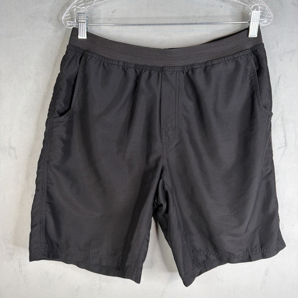 Prana Breathe Shorts Men L Black Athletic Hiking Stretch Lightweight